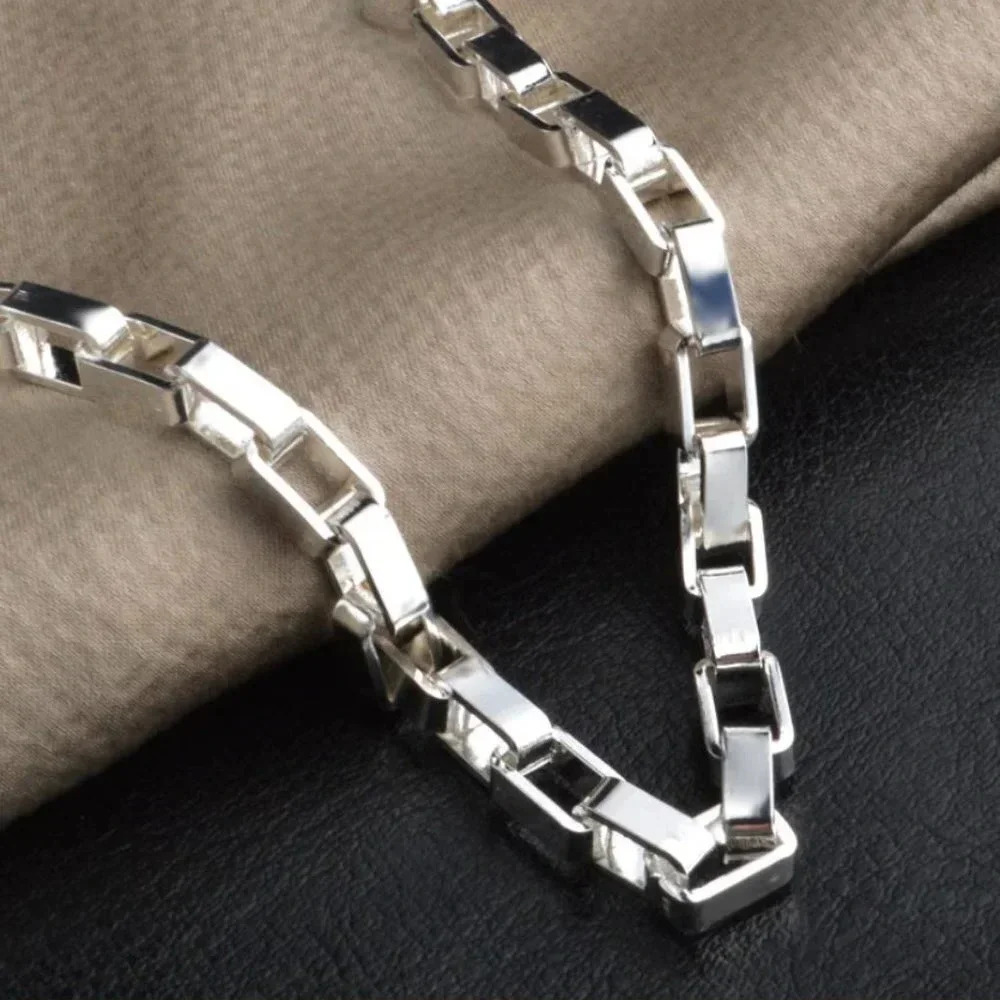925 Sterling Silver Chain Link Bracelet 4 MM - Picture 4 of 5
